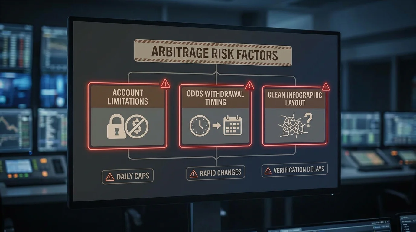 Schema dei rischi reali dell'arbitraggio: account limitati quote ritirate e varianza operativa