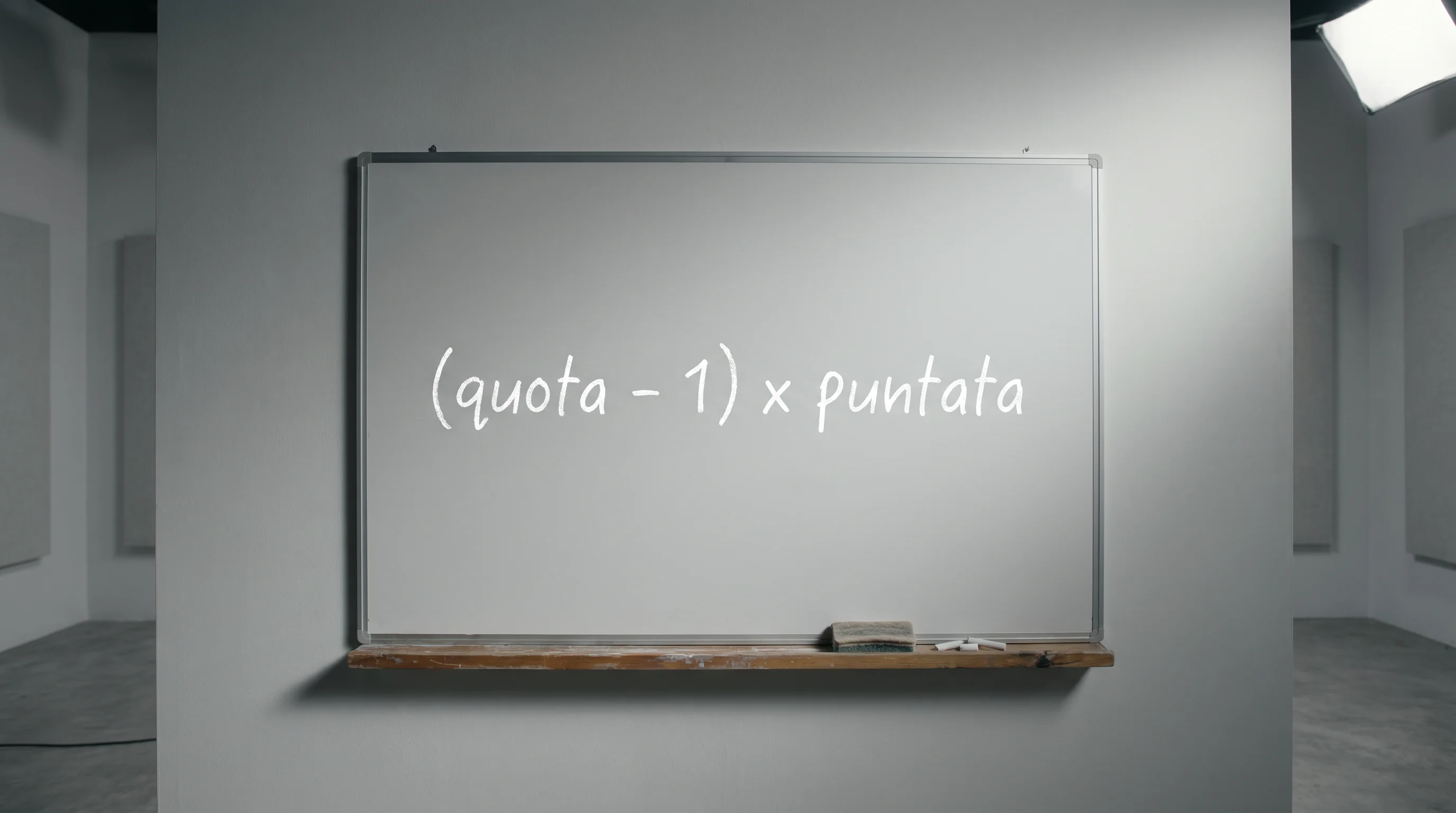 Schema del calcolo del profitto netto con formula su quota decimale