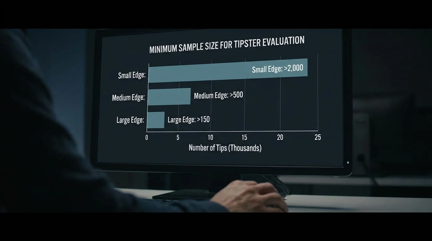 Grafico del campione statistico minimo per valutare il yield di un tipster calcio