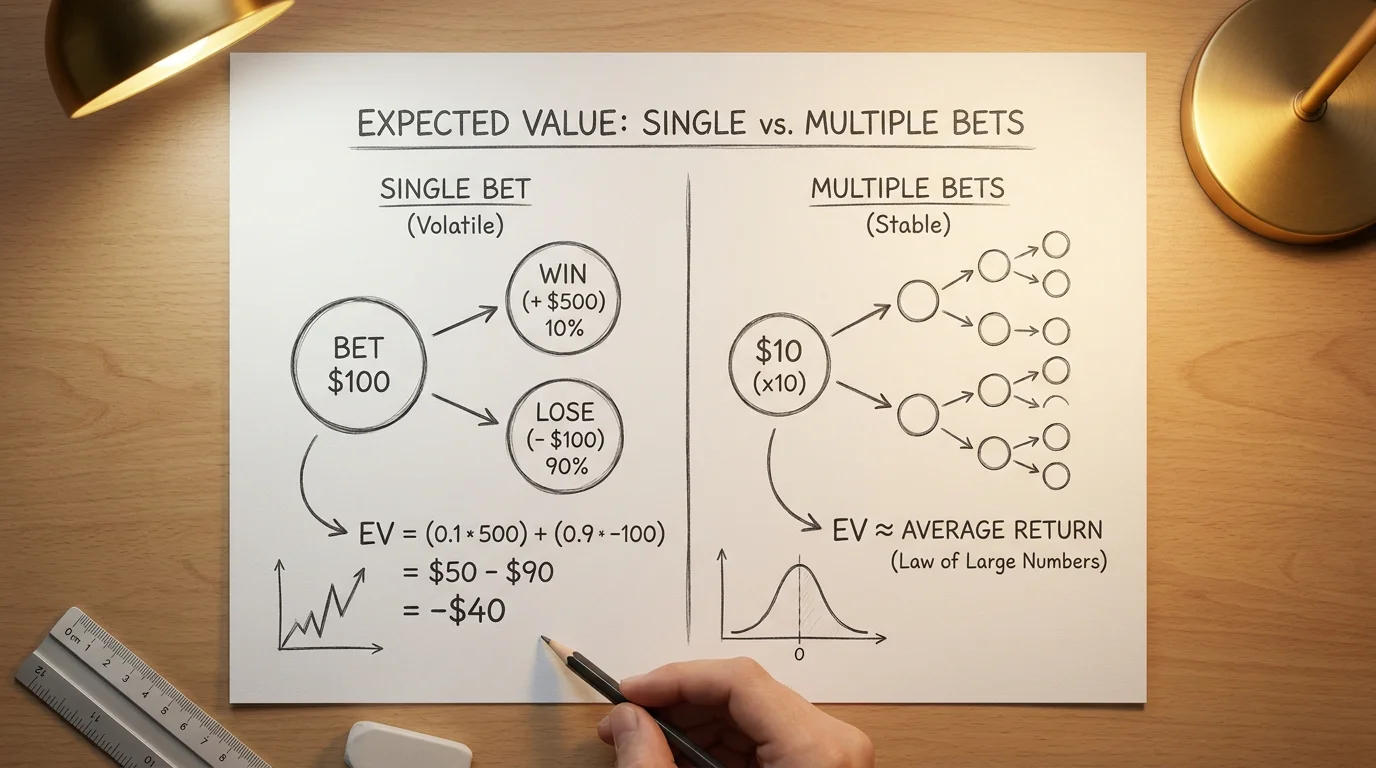 Schema del calcolo dell'expected value su singole e multiple scommesse calcio