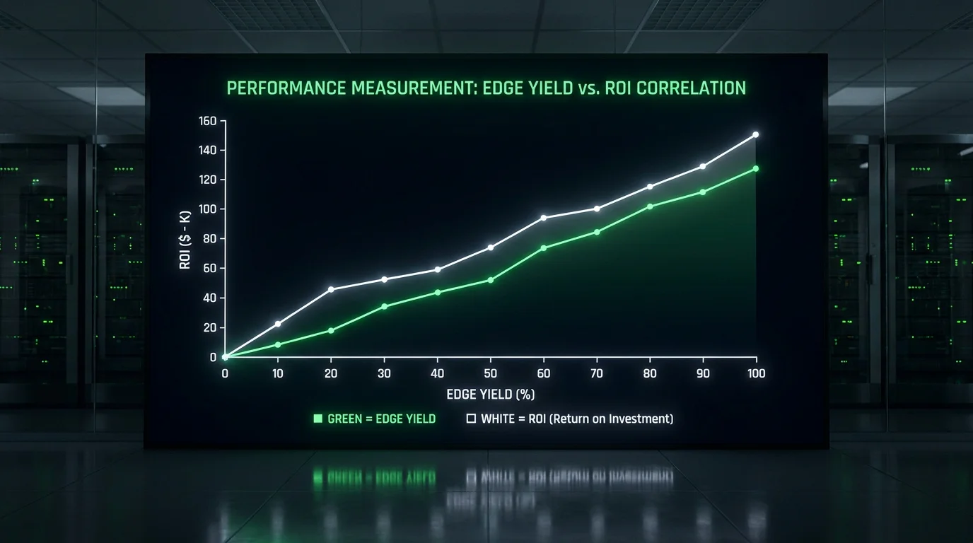 Grafico che illustra i concetti di edge yield e ROI come termini chiave della strategia scommesse