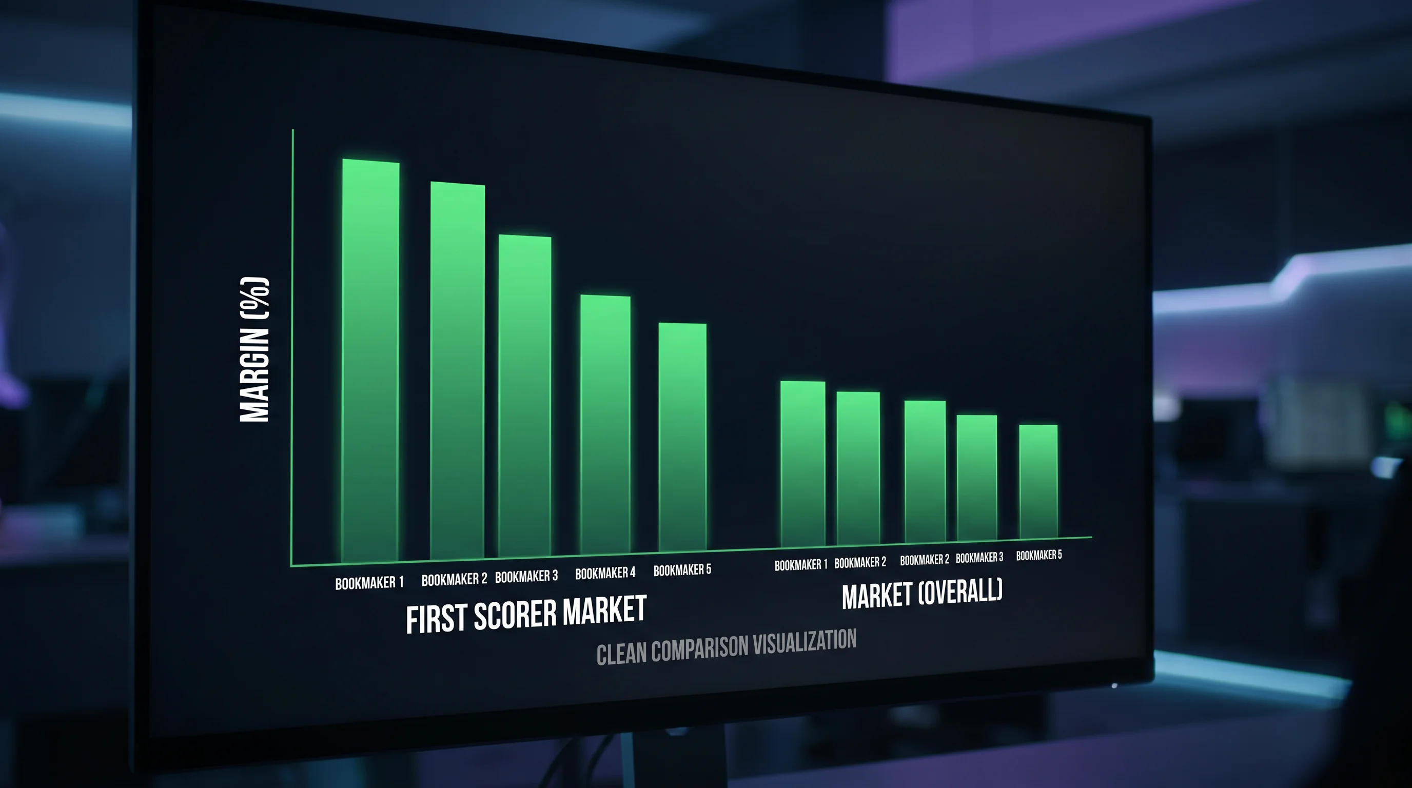 Grafico del margine bookmaker elevato sul mercato primo marcatore calcio rispetto all'1X2