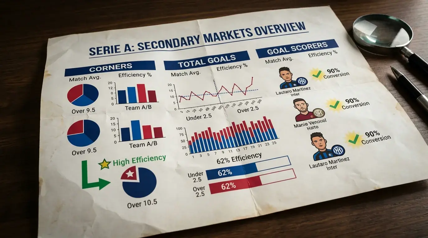 Schema dei mercati secondari Serie A: corner primo marcatore e totale cartellini