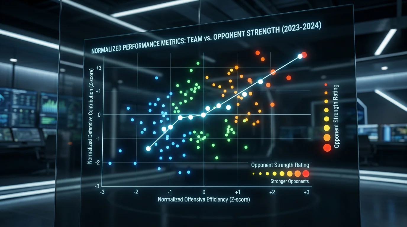 Grafico della normalizzazione delle performance di una squadra in base alla forza degli avversari