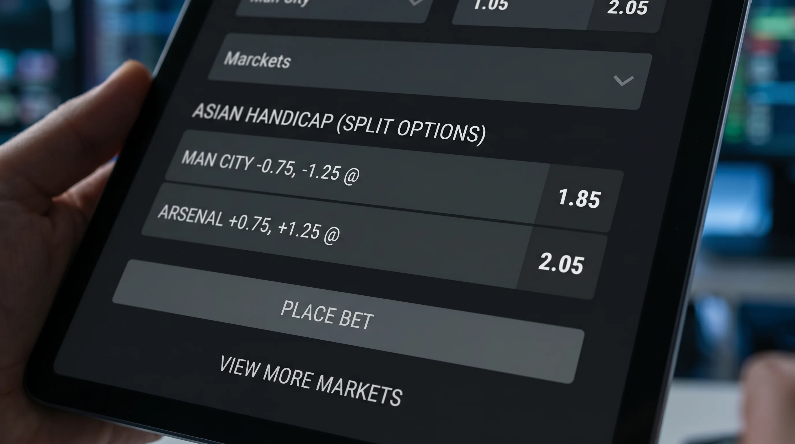 Spiegazione visiva dello split bet nell'handicap asiatico su una partita di Serie A