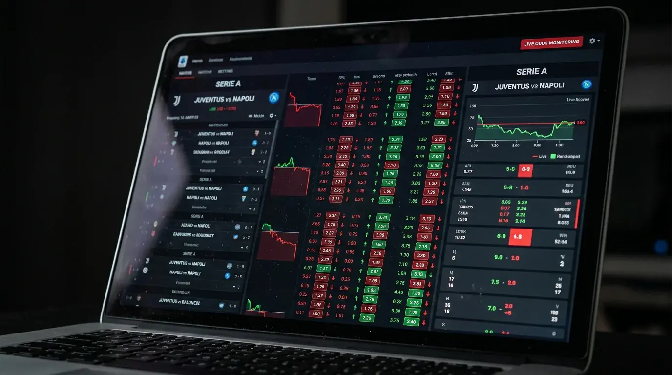 Schermata di uno strumento gratuito per monitorare le dropping odds calcio in tempo reale
