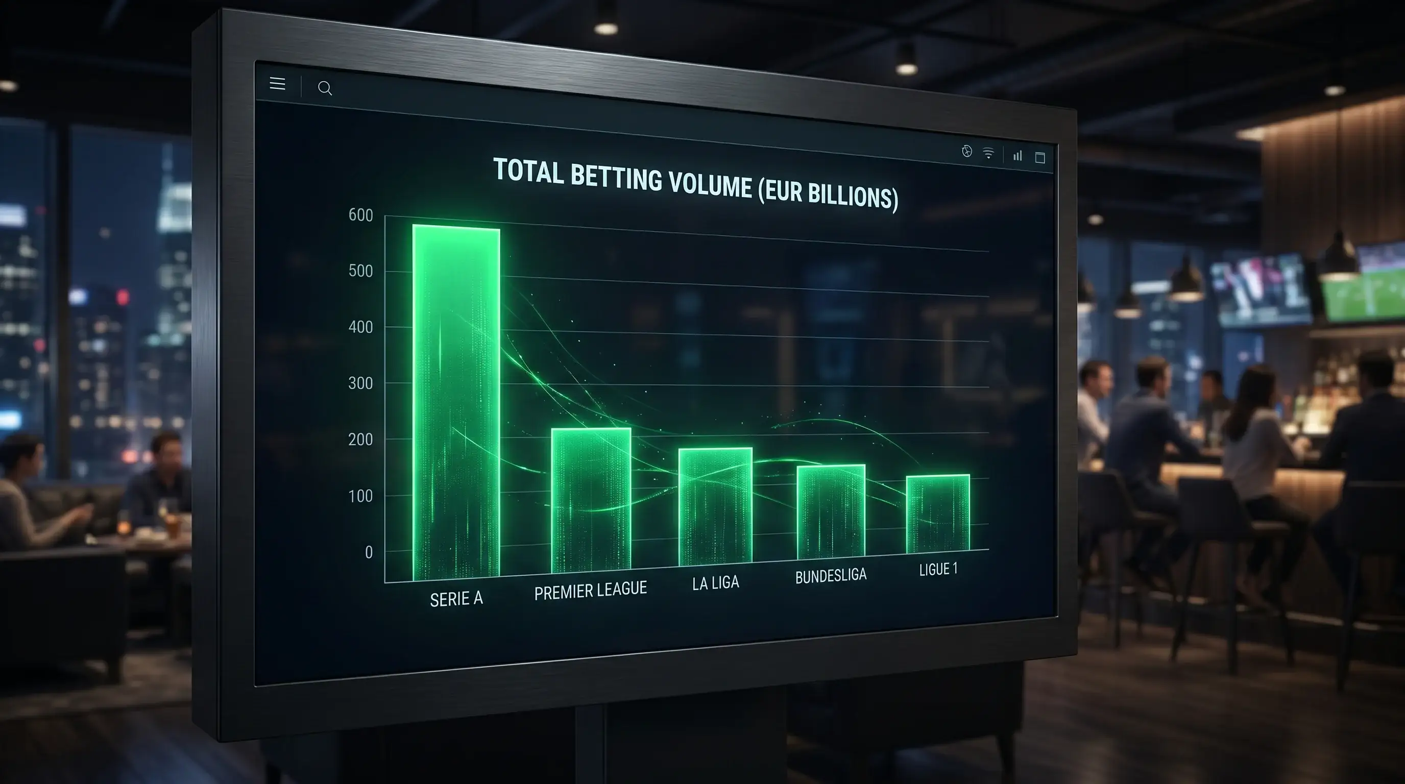Grafico del volume scommesse Serie A e quota di mercato dei principali bookmaker italiani